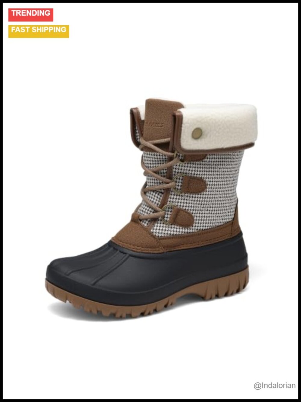 Women's Mid Calf Winter Snow Boots Faux Fur Lined Waterproof Insulated